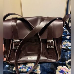 NWOT DR.Martens 11 inch Leather messenger bag, Burgundy